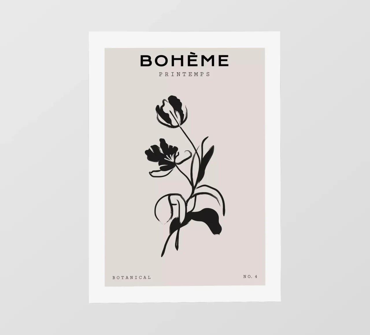 Boho Bohemian 1 Tulip pellicola backlit da Boho Print Collection