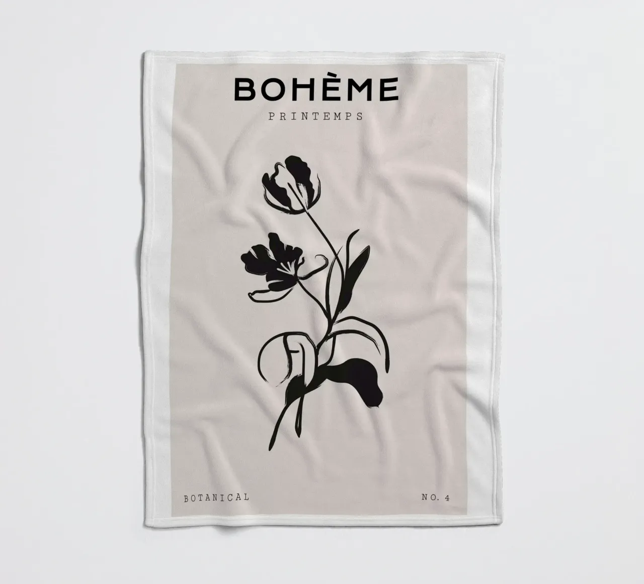 Boho Bohemian 1 Tulip coperta in pile da Boho Print Collection