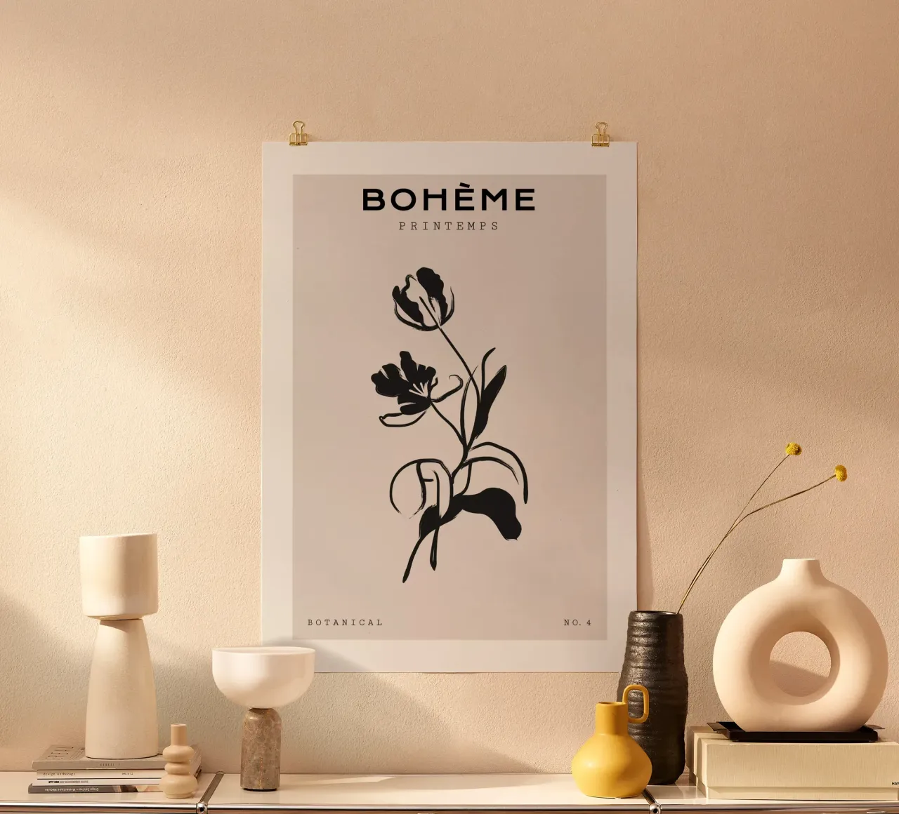 Boho Bohemian 1 Tulip carta hahnemühle da Boho Print Collection