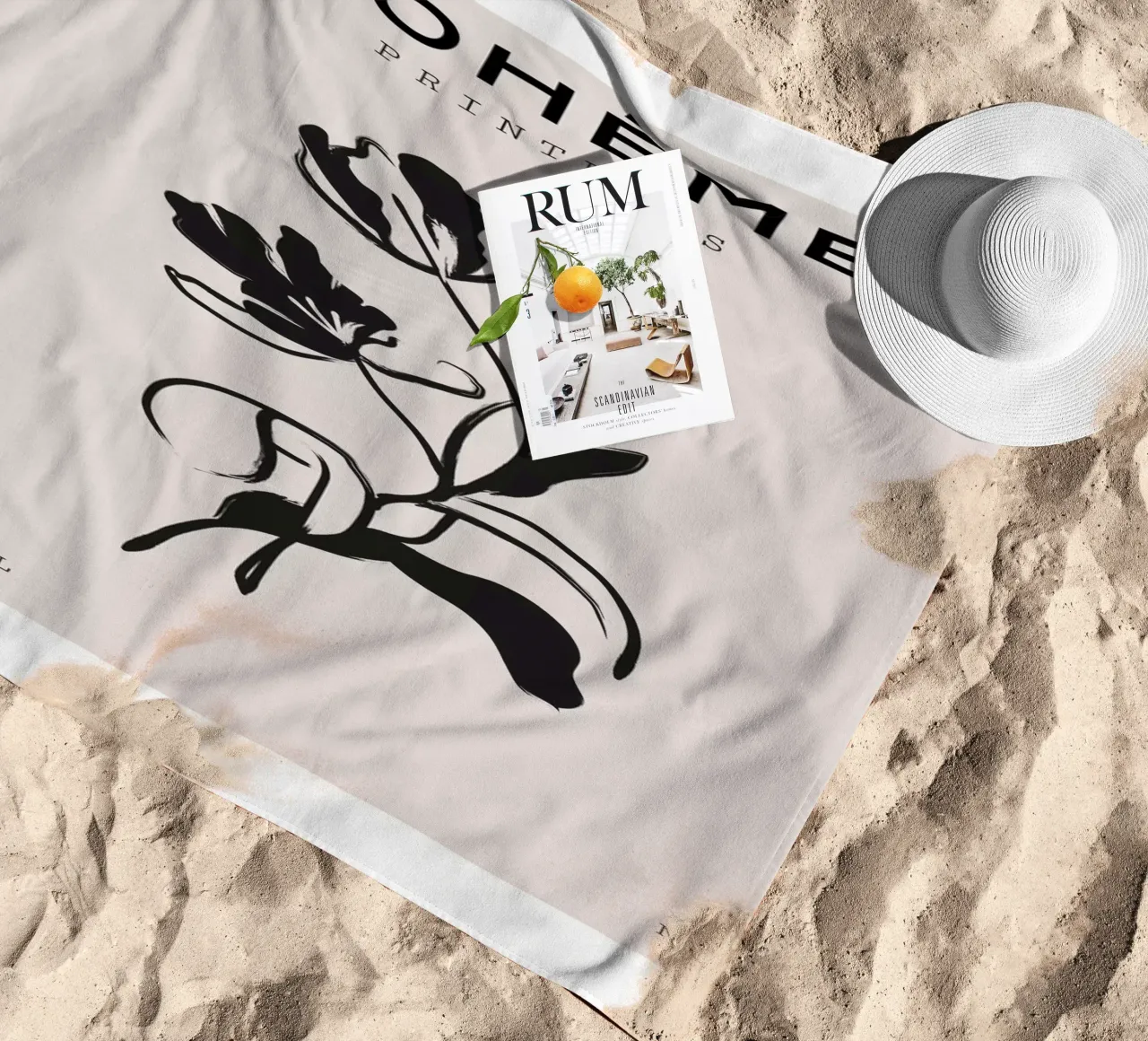 Boho Bohemian 1 Tulip strandhanddoek van Boho Print Collection