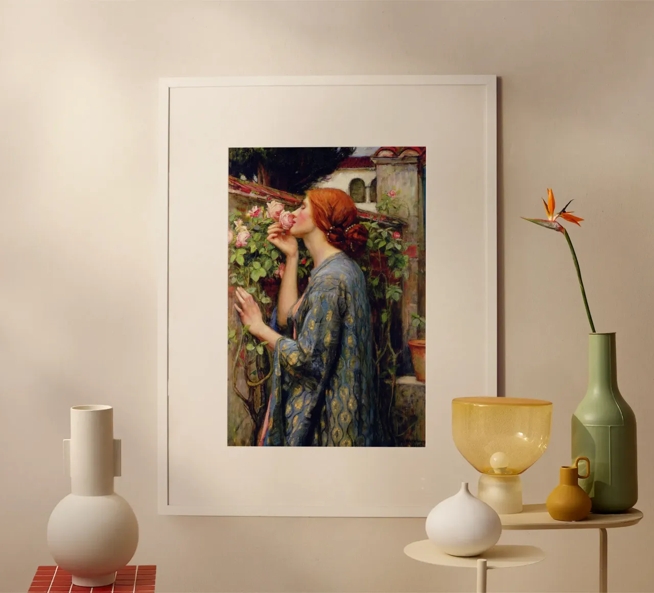 L'anima della rosa di John William Waterhouse (1903) poster con telaio in plastica da Jolie Prints