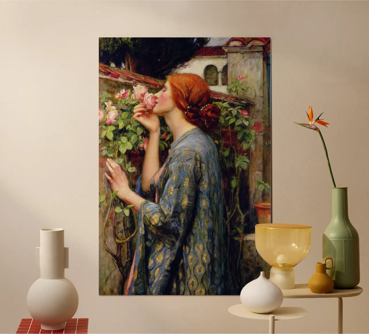 L'anima della rosa di John William Waterhouse (1903) poster con telaio in plastica da Jolie Prints