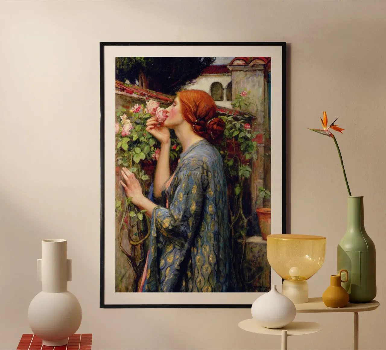 L'anima della rosa di John William Waterhouse (1903) poster con telaio in plastica da Jolie Prints