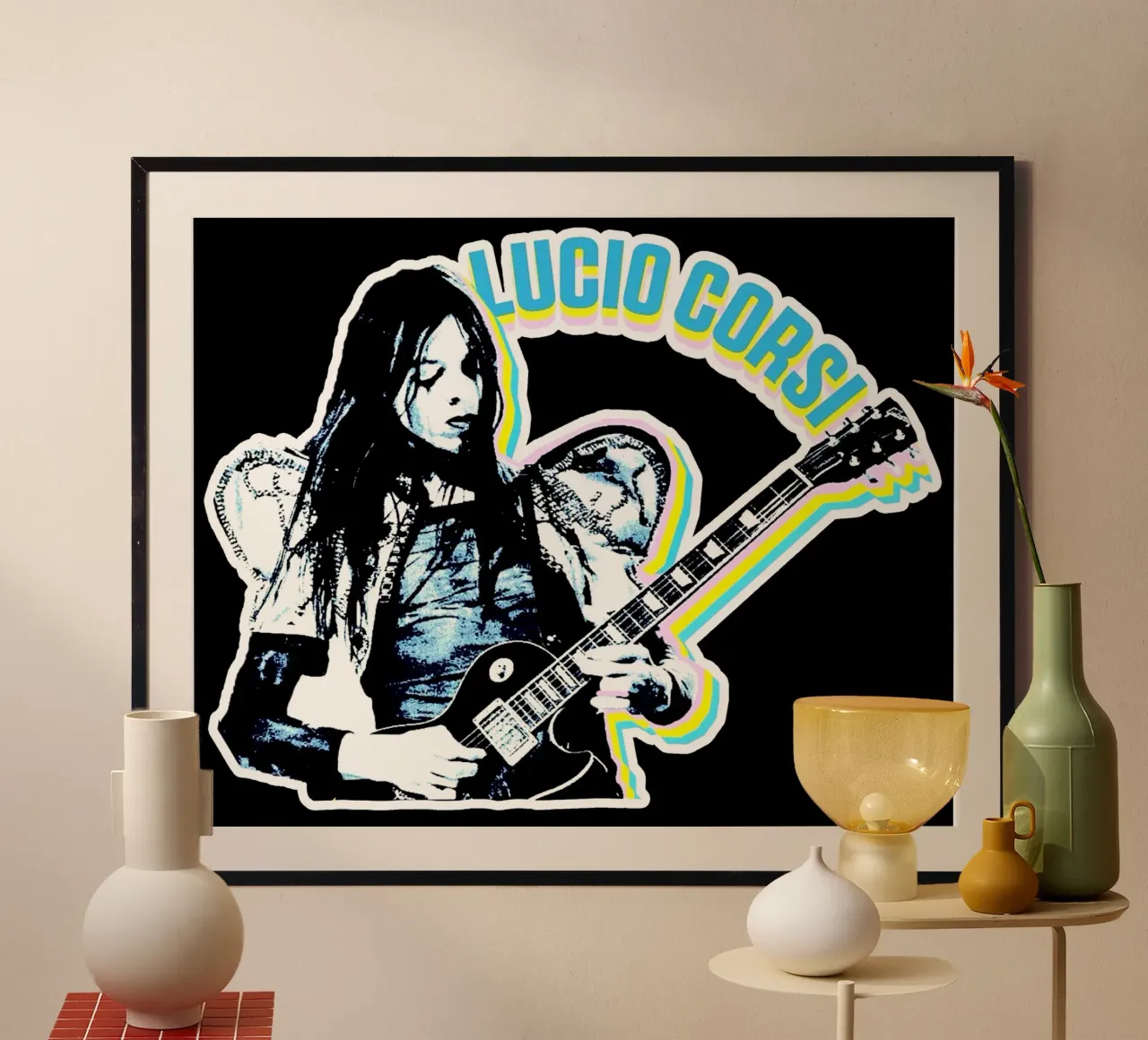 Lucio Corsi Play Guitar Essential T-Shirt poster da anti___heroo