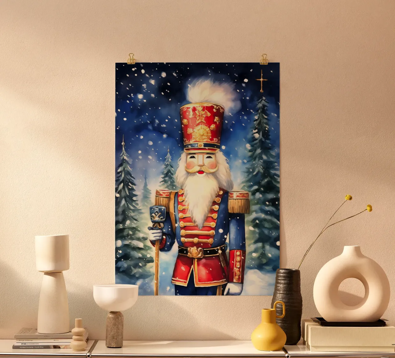 Cascanueces de Navidad poster con marco de plástico de Fleur de Lys