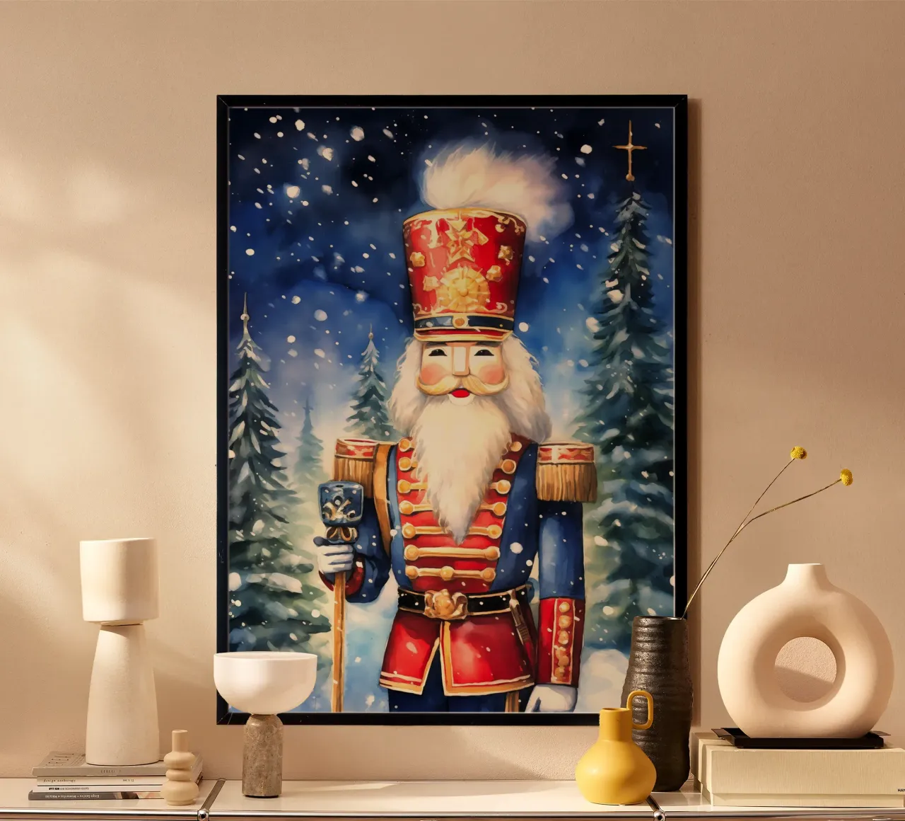 Cascanueces de Navidad poster con marco de plástico de Fleur de Lys