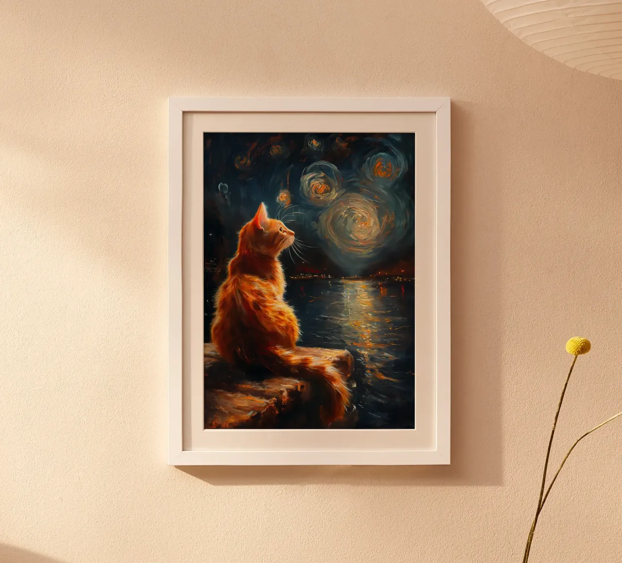 Ginger Cat Notte stellata poster da Stellar Creative