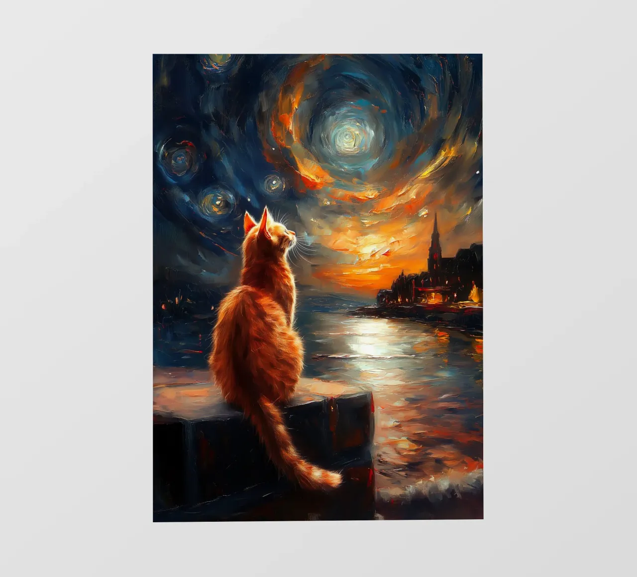Ginger Cat Notte stellata pellicola backlit da Stellar Creative