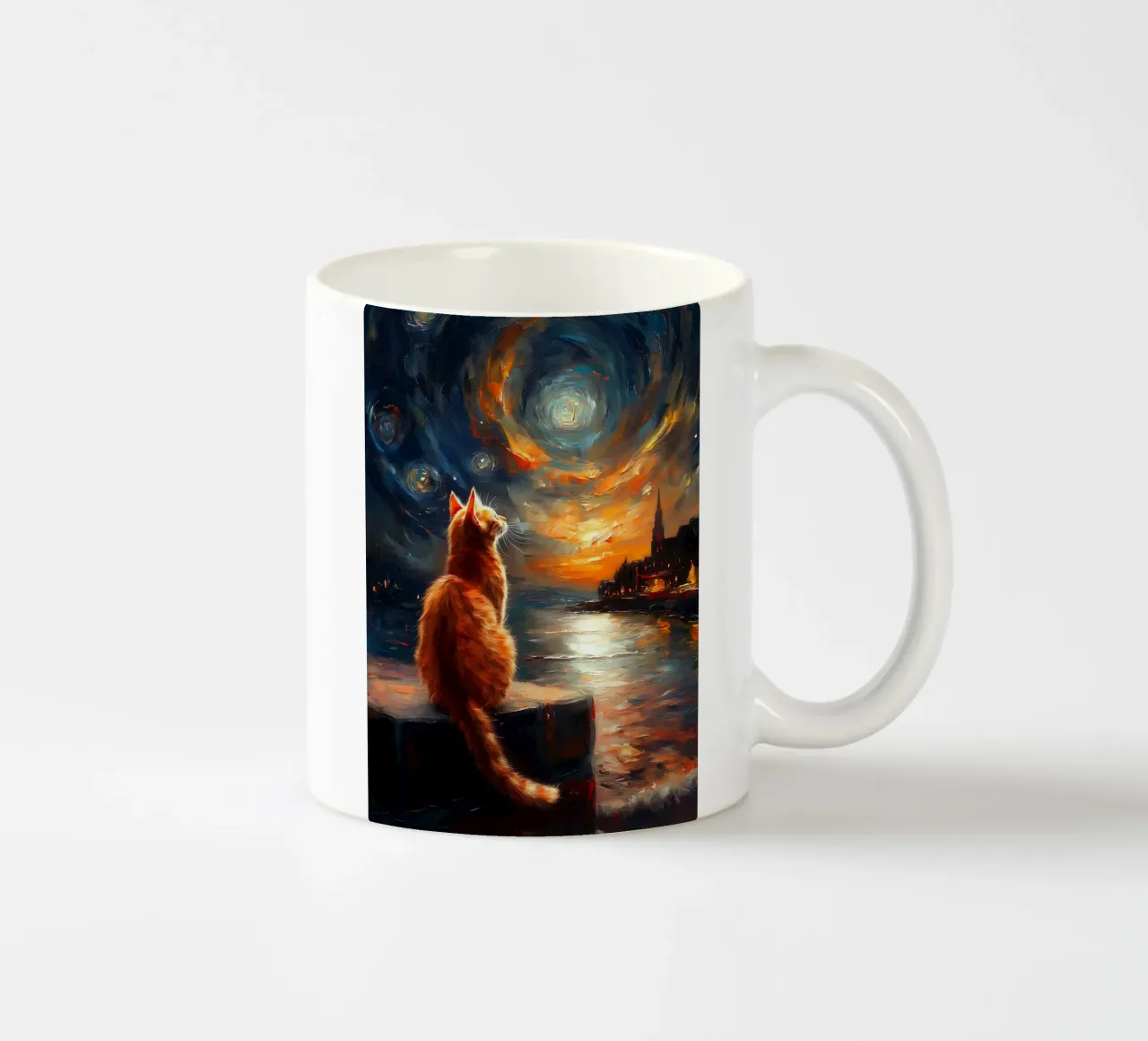 Ginger Cat Notte stellata tazza in ceramica da Stellar Creative