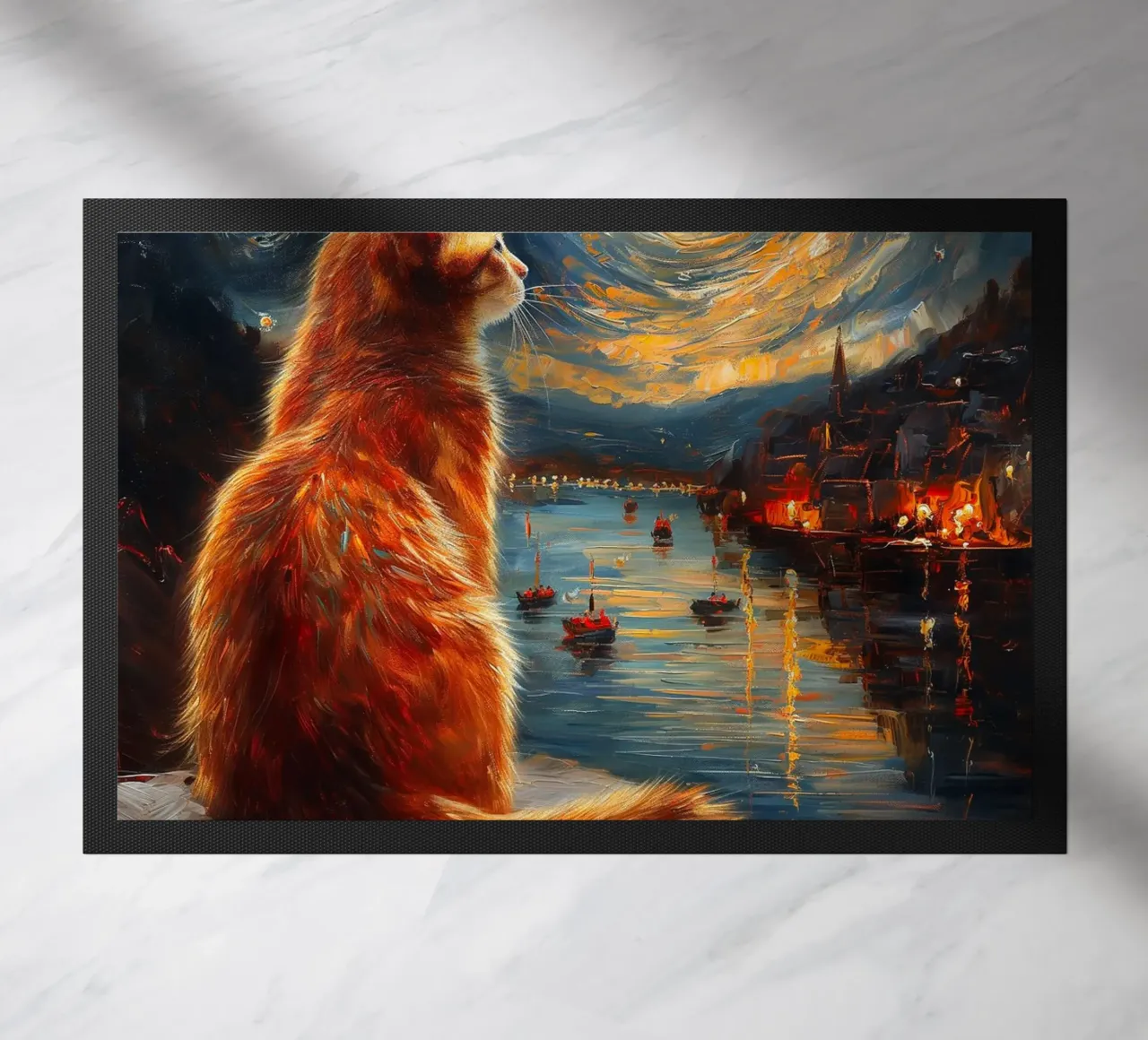 Ginger Cat Notte stellata zerbino da Stellar Creative