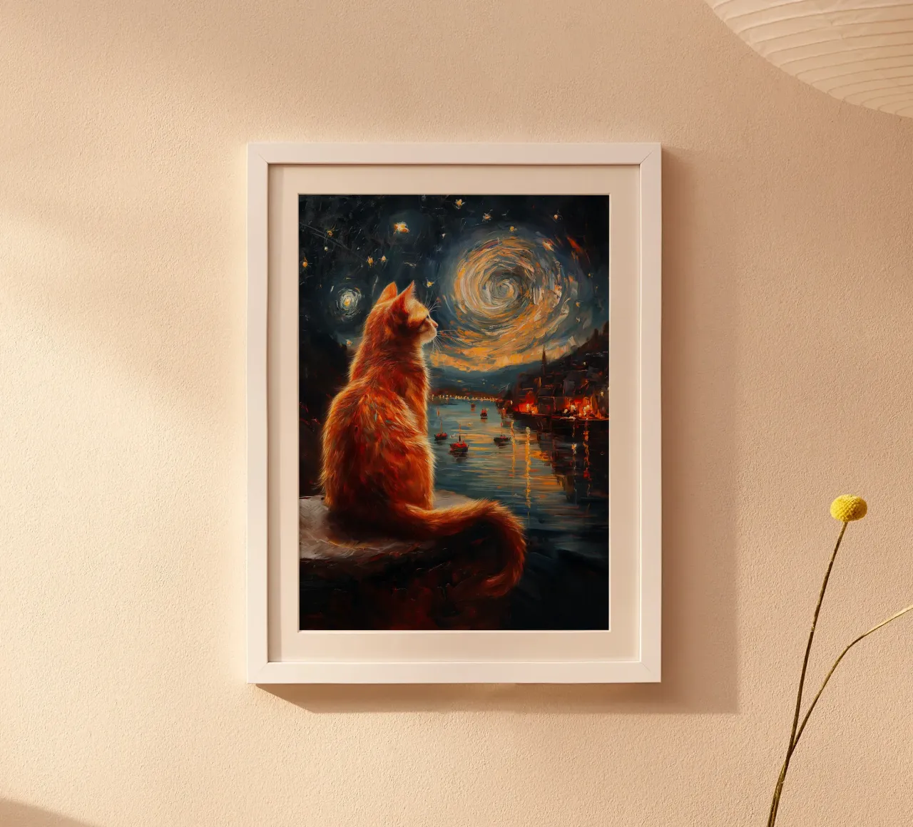 Ginger Cat Notte stellata poster da Stellar Creative