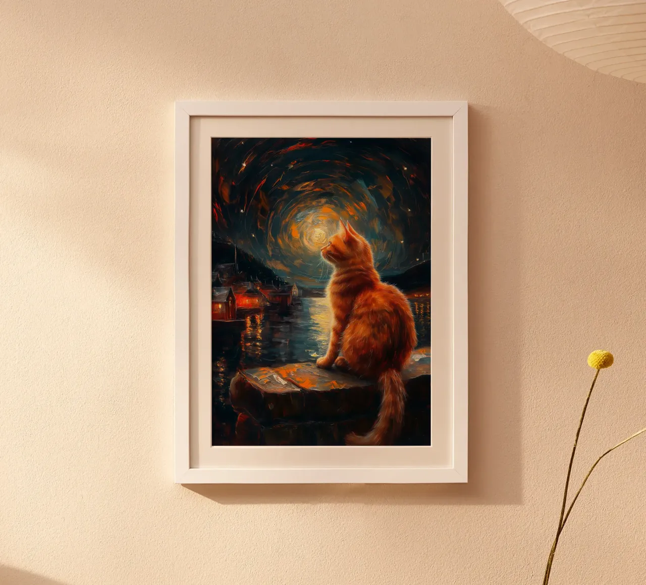 Ginger Cat Notte stellata poster da Stellar Creative