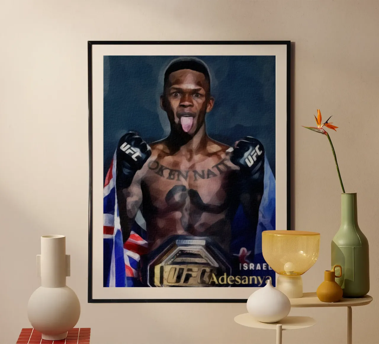 israel adesanya campione UFC 2019 poster da dan band