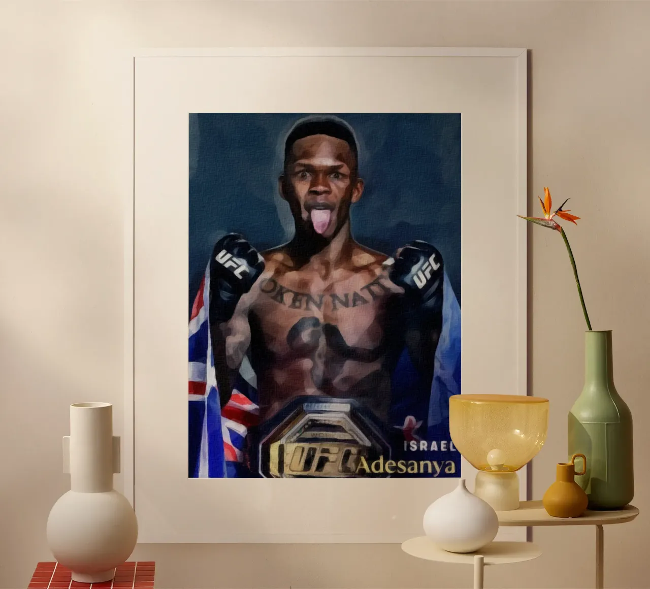 israel adesanya campione UFC 2019 poster da dan band