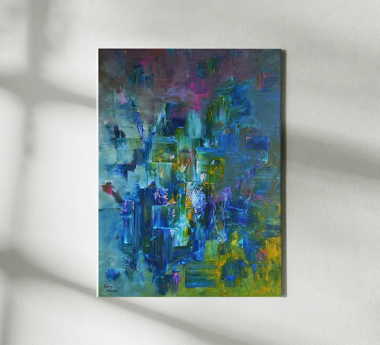 KALEIDOSCOPE canvas met Baklijst van Thierry Vobmann Abstract painting