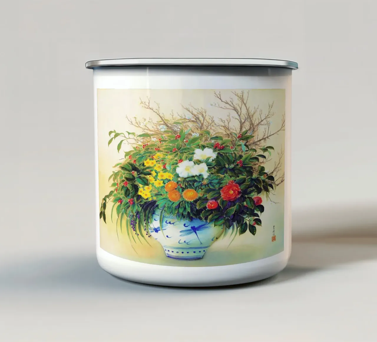 Natura morta di Sakakibara Shiho (1924) tazza in smalto da Classic Art Prints