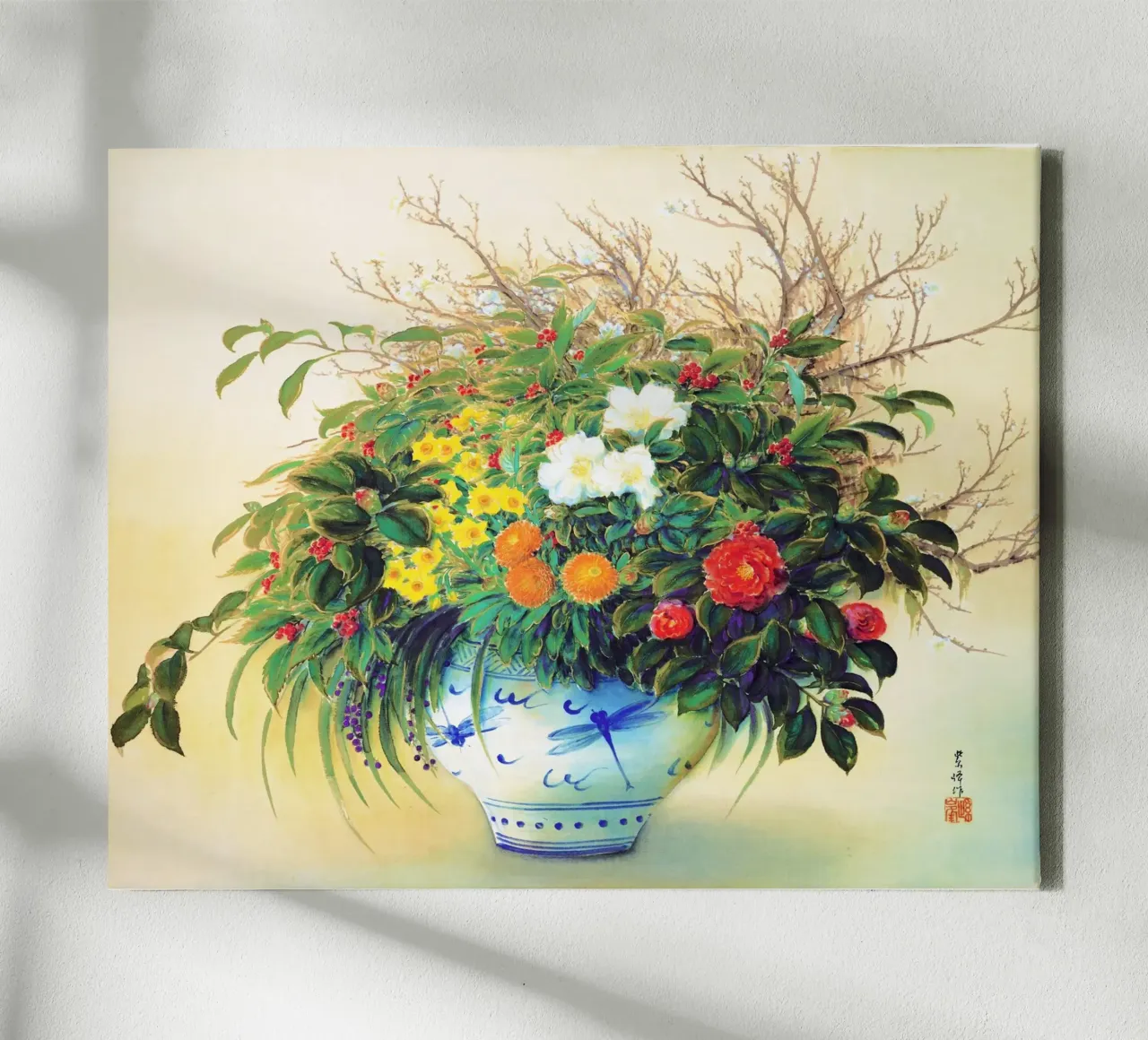 Natura morta di Sakakibara Shiho (1924) tela con Cornice a cassetta da Classic Art Prints