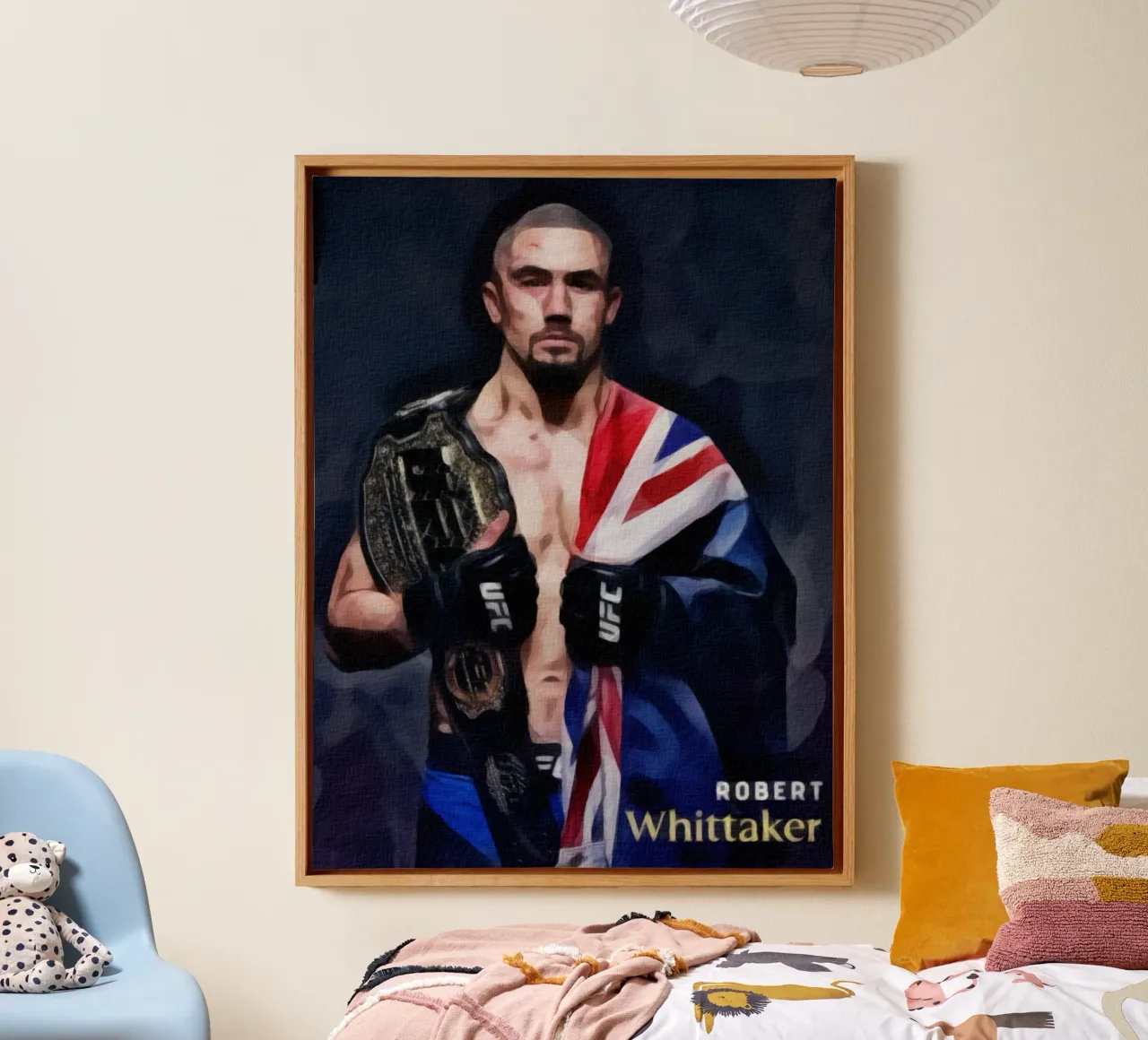 Robert Whittaker campione UFC 2018 tela con Cornice a cassetta da dan band