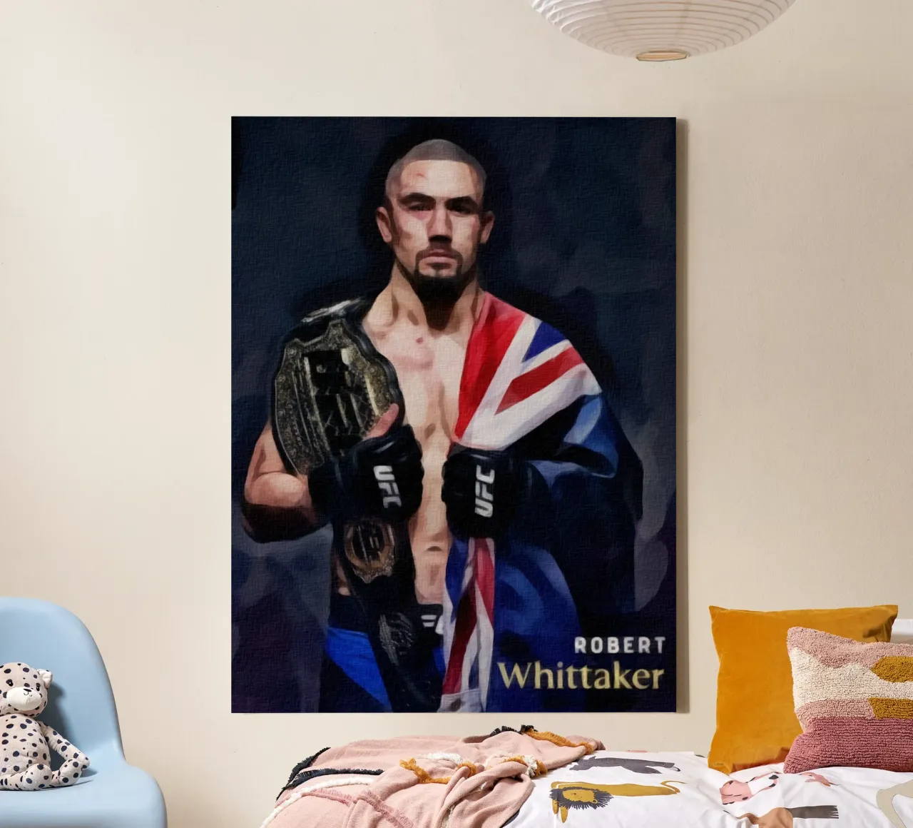 Robert Whittaker campione UFC 2018 tela con Cornice a cassetta da dan band