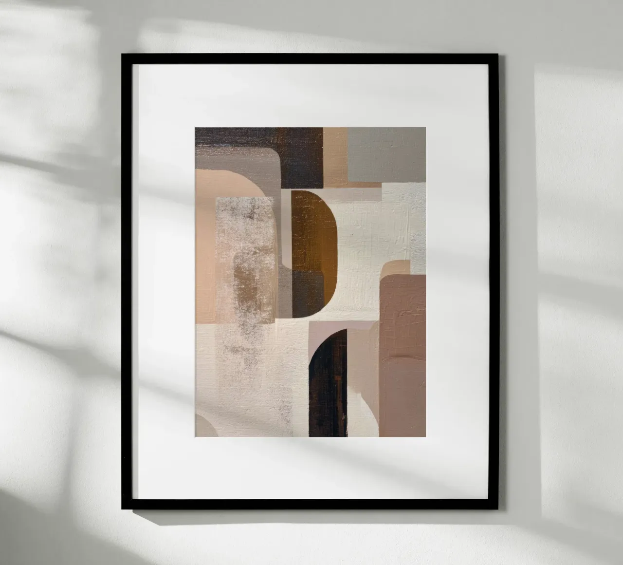 Modern Geometric Abstract Art in Neutral Tones Poster von Artbyvo