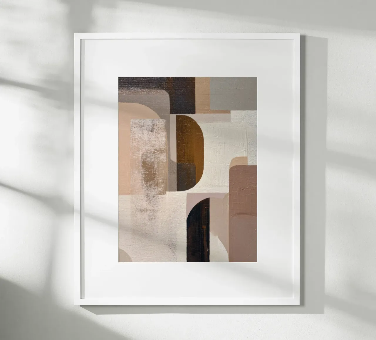 Modern Geometric Abstract Art in Neutral Tones Poster von Artbyvo