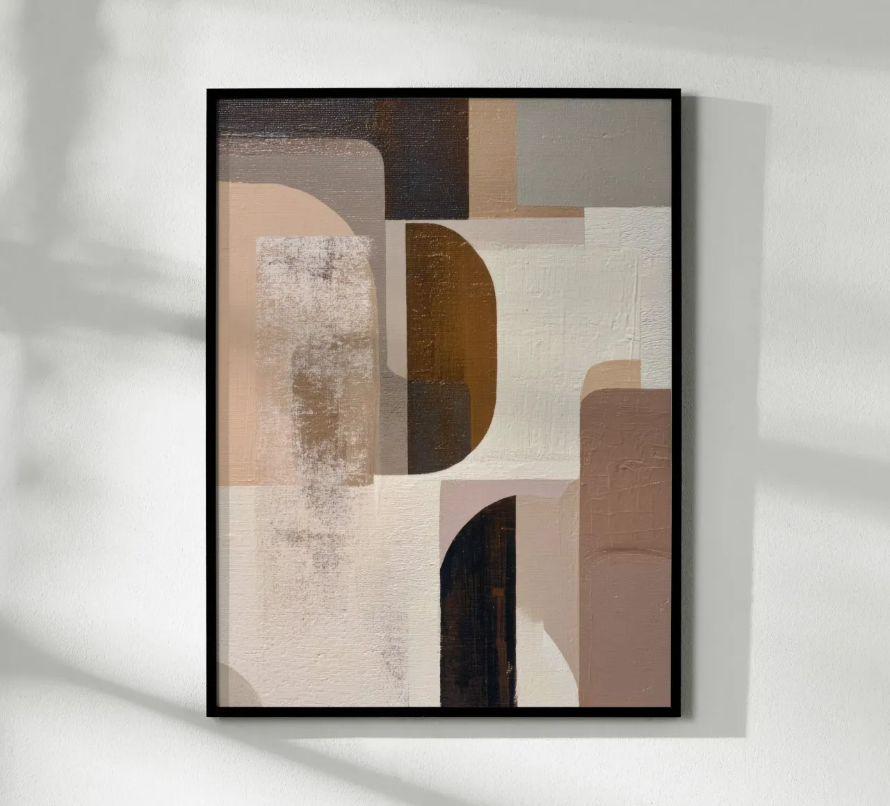 Modern Geometric Abstract Art in Neutral Tones Poster von Artbyvo