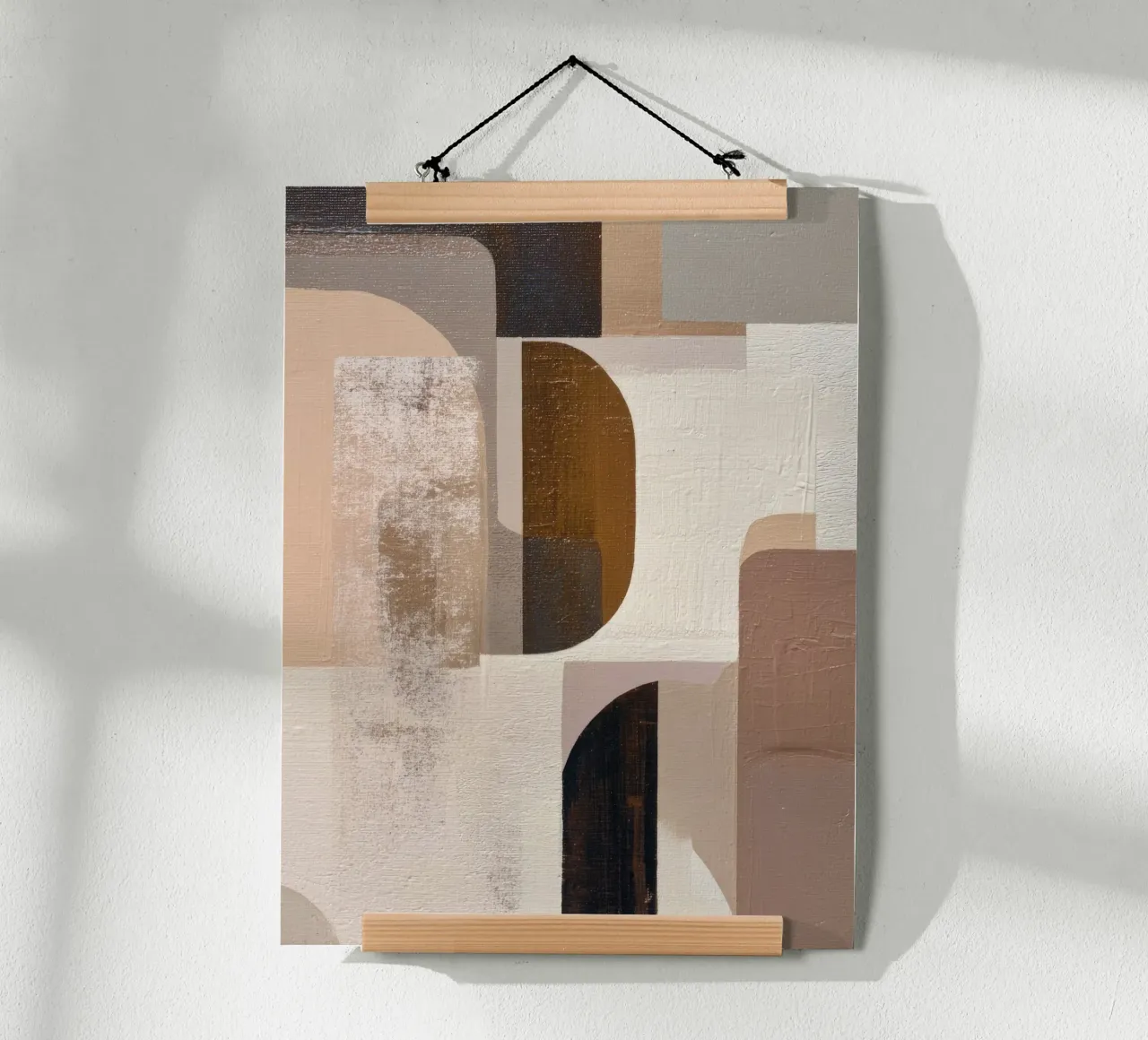 Modern Geometric Abstract Art in Neutral Tones Poster von Artbyvo