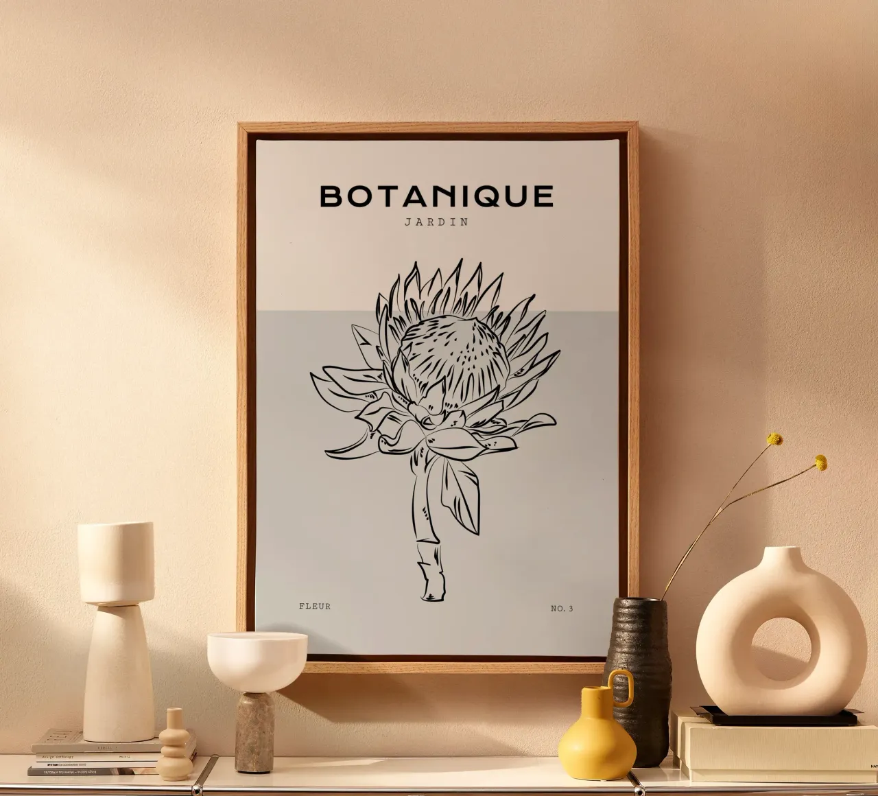 Boho Bohemian 2 Protea tela con Cornice a cassetta da Boho Print Collection