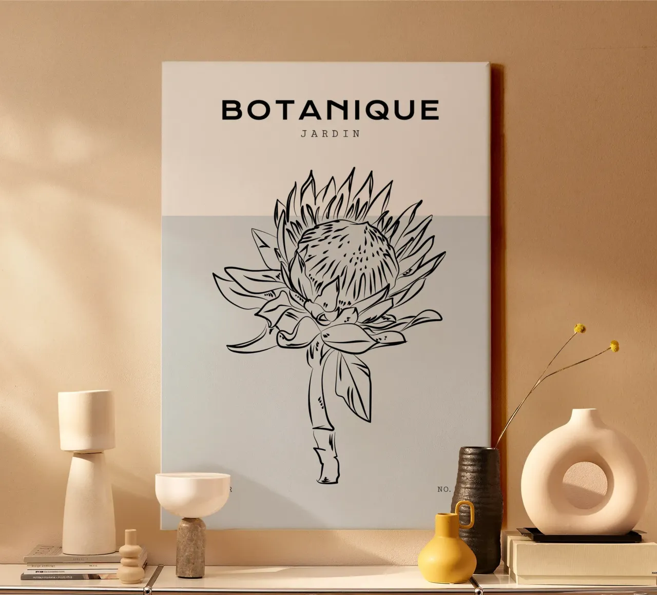 Boho Bohemian 2 Protea tela con Cornice a cassetta da Boho Print Collection