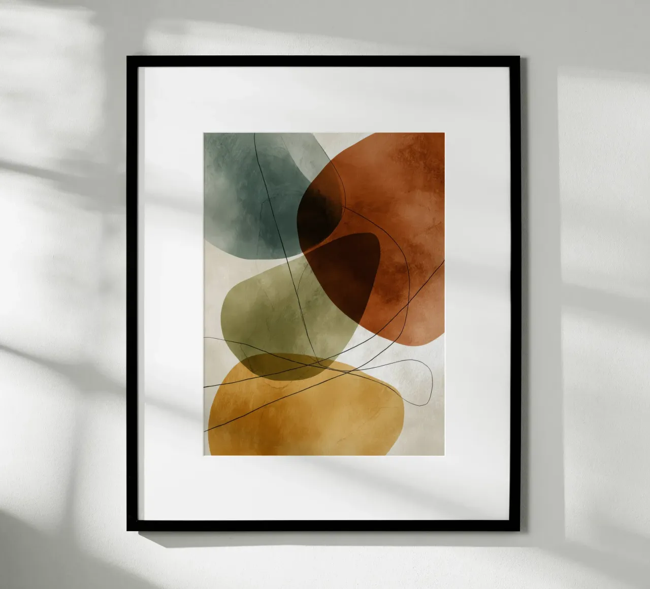 Forme astratte ad acquerello nei toni della terra poster da Artbyvo