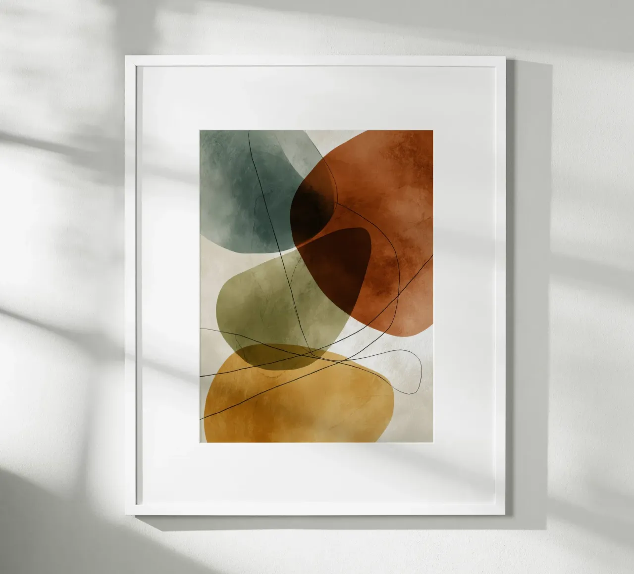 Forme astratte ad acquerello nei toni della terra poster da Artbyvo