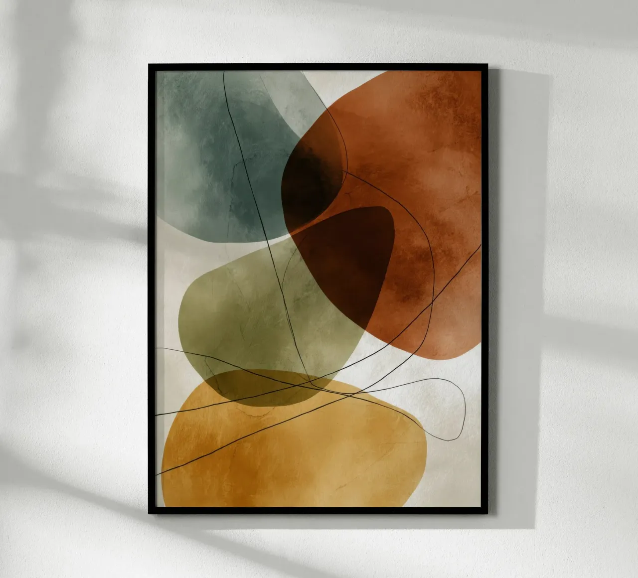 Forme astratte ad acquerello nei toni della terra poster da Artbyvo