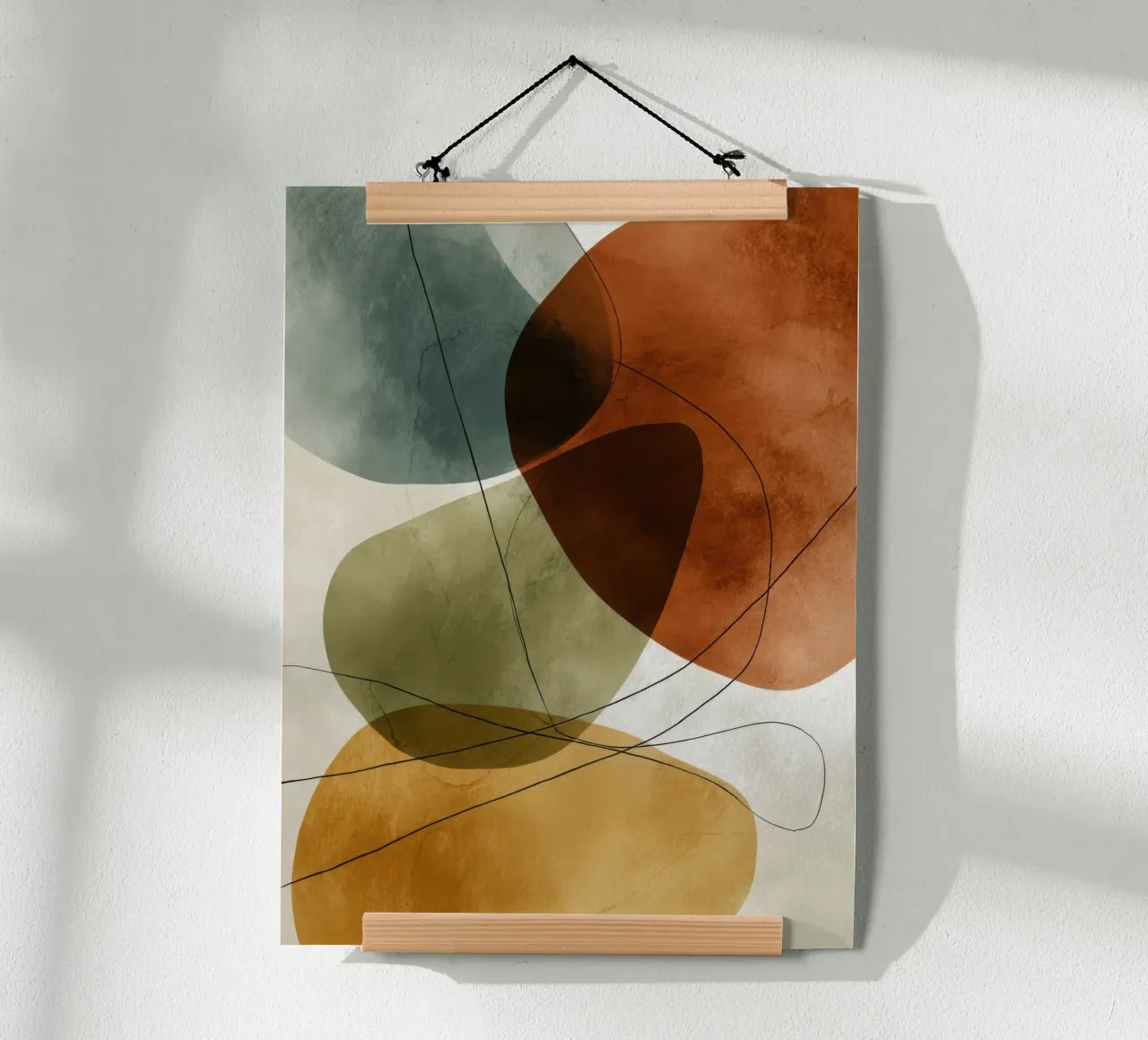 Forme astratte ad acquerello nei toni della terra poster da Artbyvo