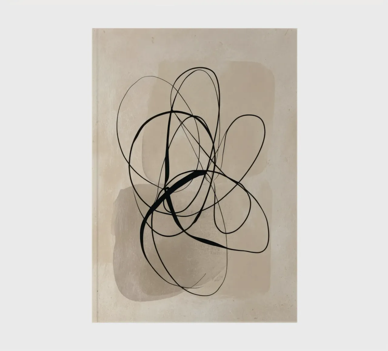 Minimal Abstract Line Art on Beige Background notebook by Artbyvo
