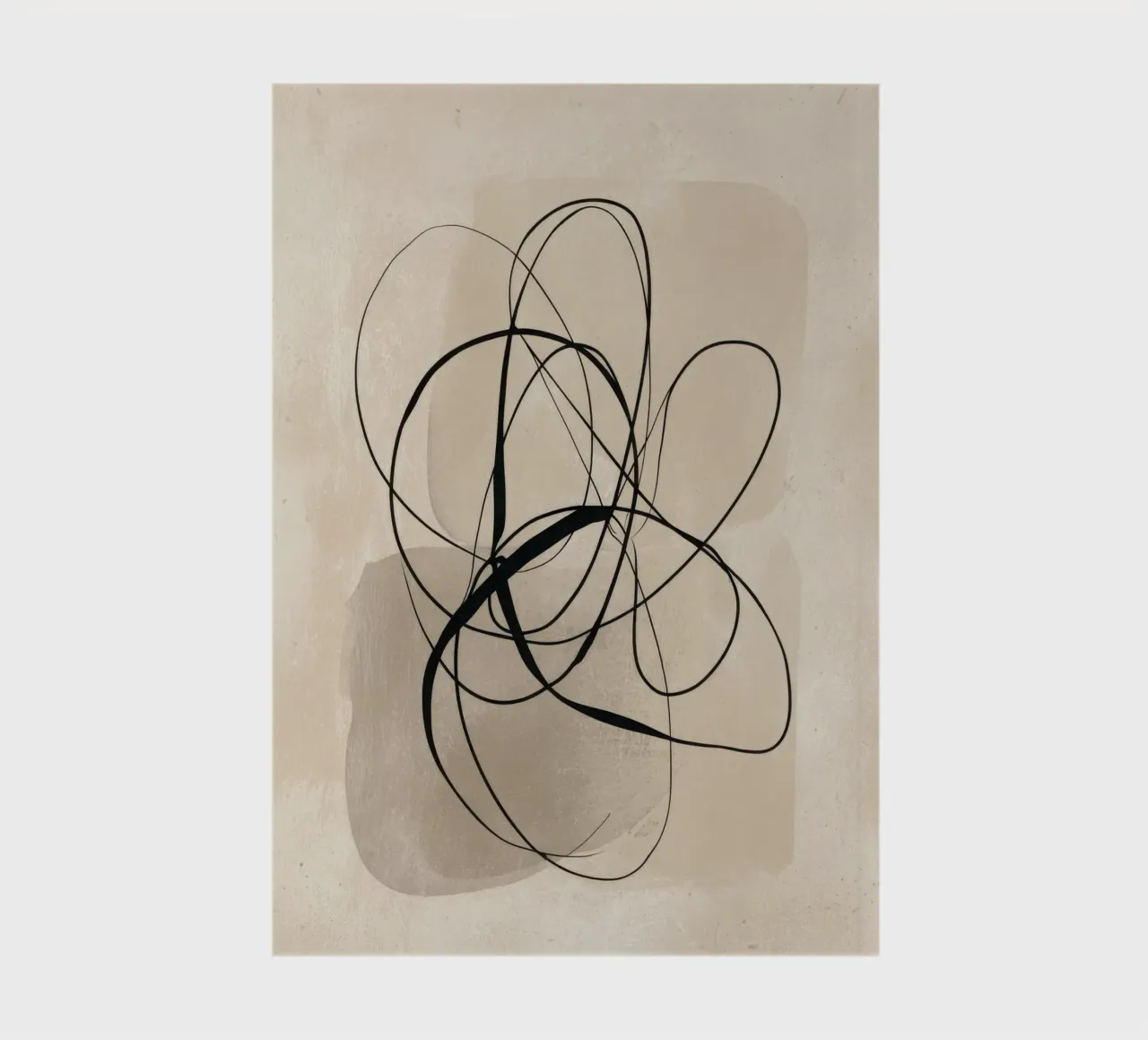 Minimal Abstract Line Art on Beige Background notebook by Artbyvo