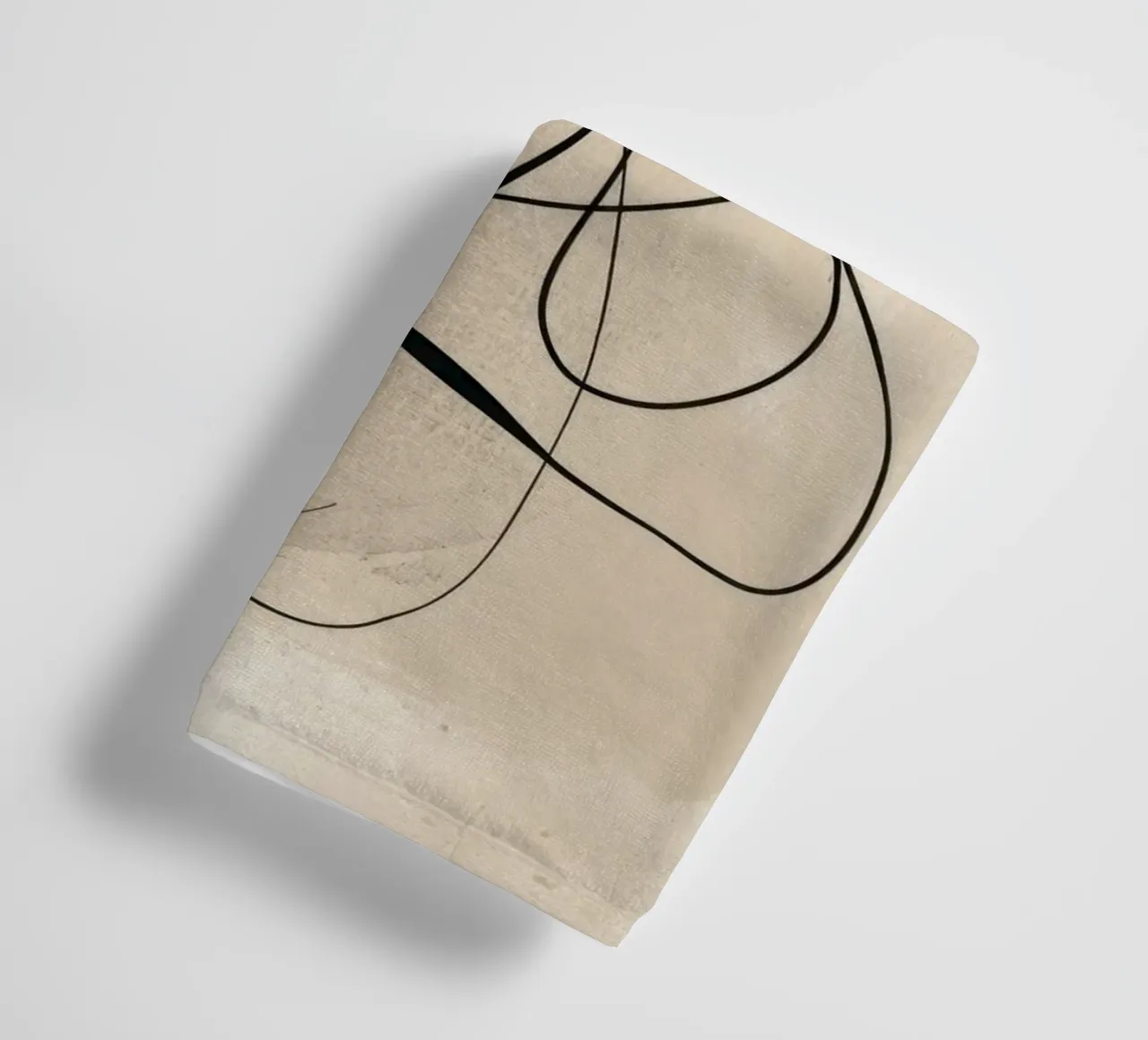 Minimal Abstract Line Art on Beige Background towel by Artbyvo