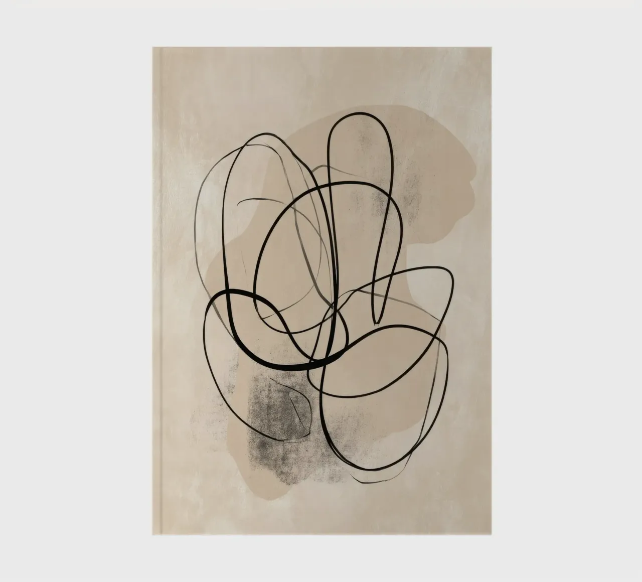 Abstract Minimal Line Art on Neutral Background notebook by Artbyvo