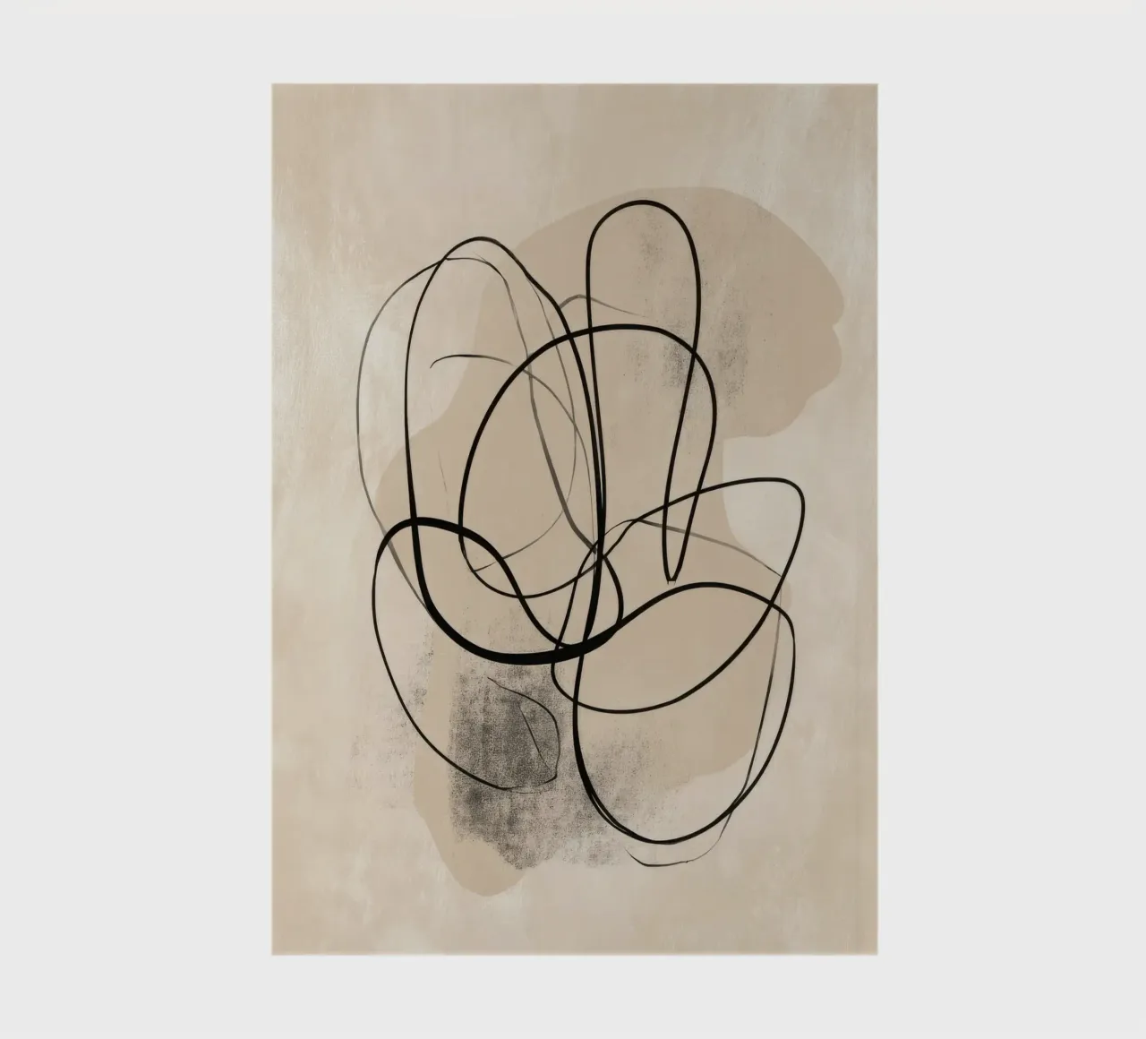 Abstract Minimal Line Art on Neutral Background notebook by Artbyvo