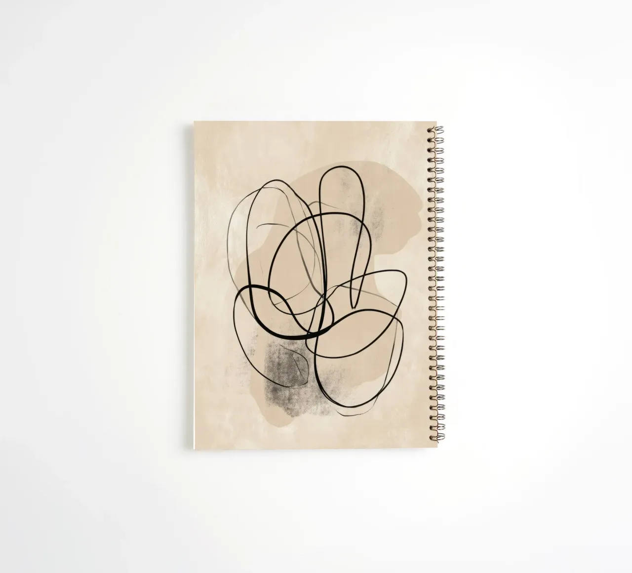 Abstract Minimal Line Art on Neutral Background spiral notebook by Artbyvo