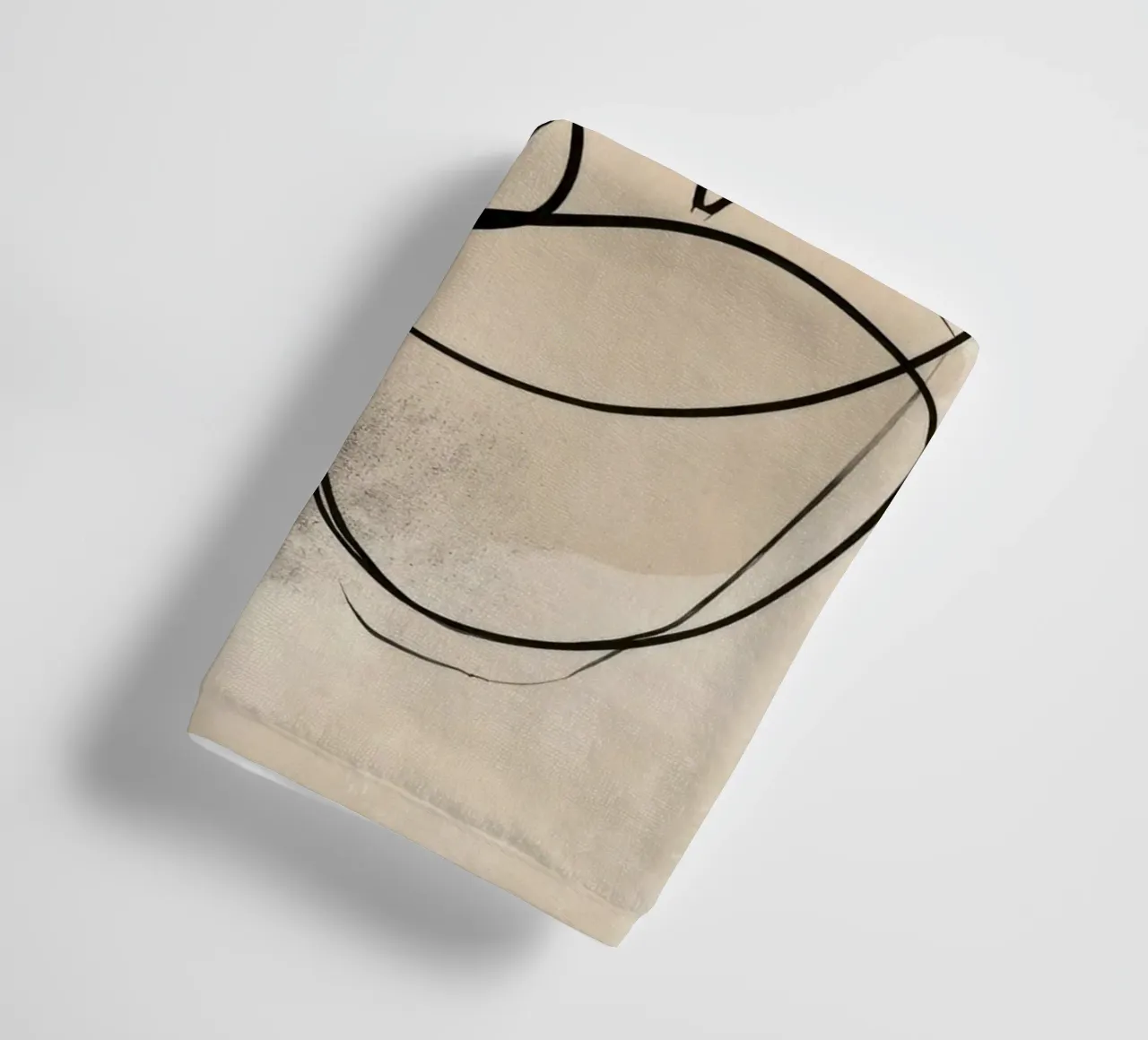 Abstract Minimal Line Art on Neutral Background towel by Artbyvo