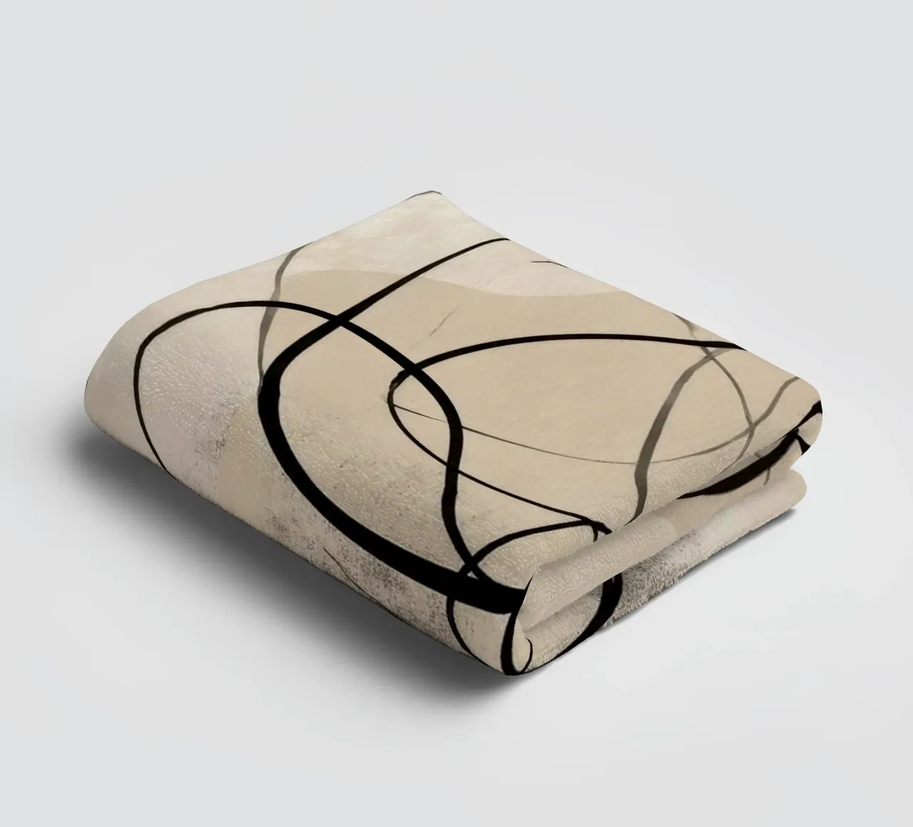Abstract Minimal Line Art on Neutral Background towel by Artbyvo