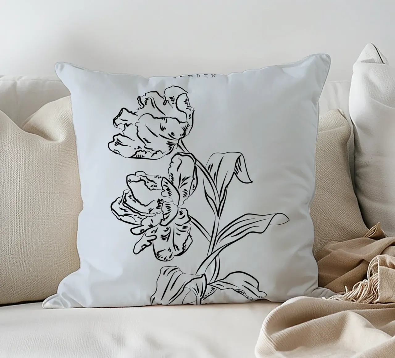Boho Bohemian 2 Tulipa cuscino da Boho Print Collection