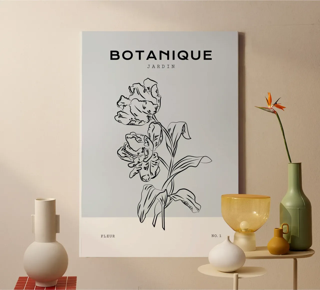Boho Bohemian 2 Tulipa tela con Cornice a cassetta da Boho Print Collection