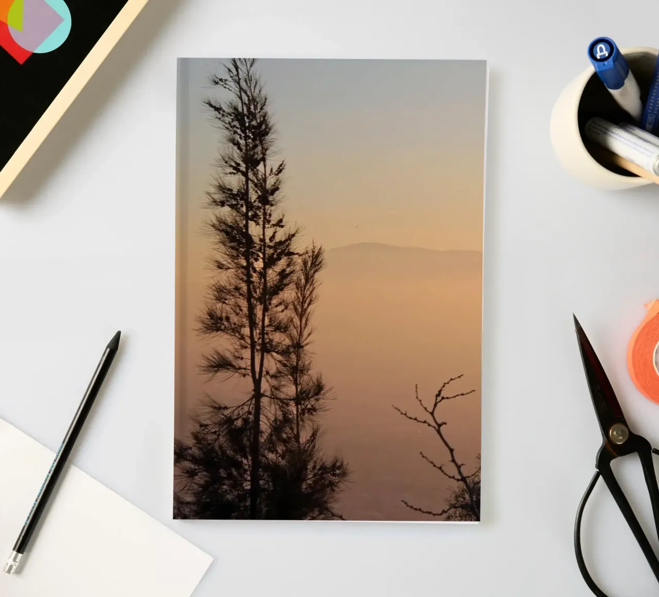 Sunset and trees notebook by LinaTravels