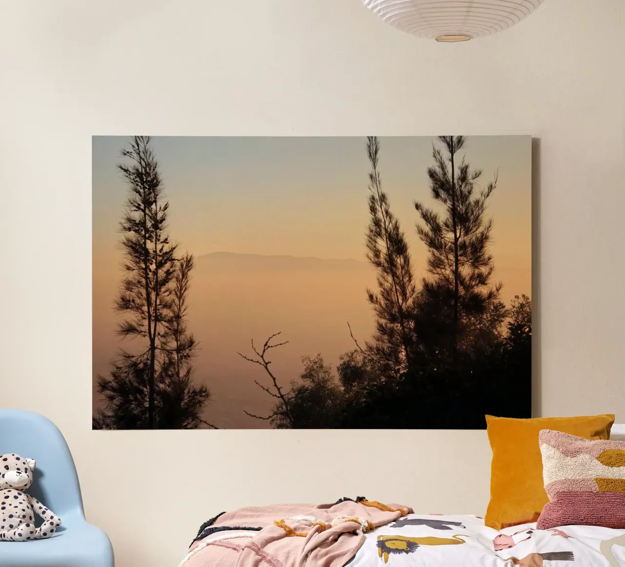 Tramonto e alberi tela con Cornice a cassetta da LinaTravels