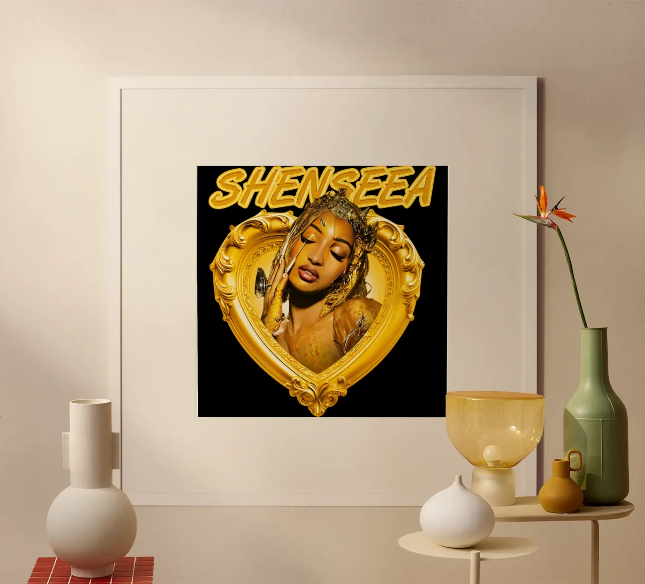 Hip Hop Shenseea poster con telaio in legno da imstildreaming