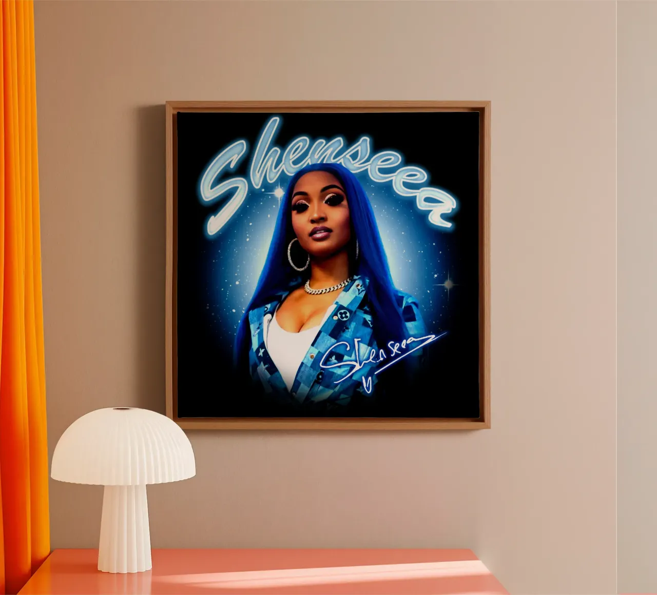 Hip Hop Shenseea tela con Cornice a cassetta da imstildreaming