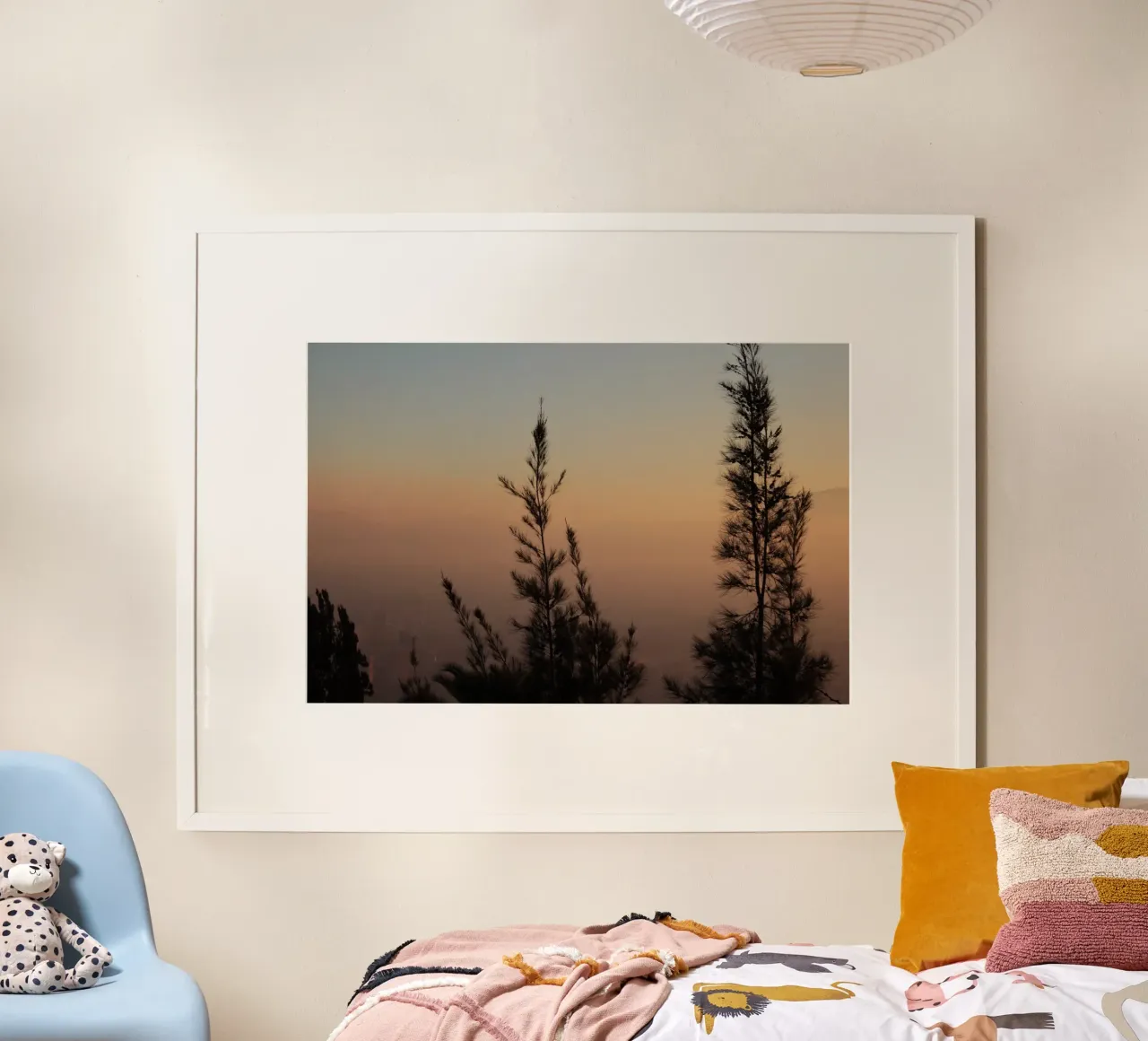 Tramonto e sagome di alberi poster da LinaTravels