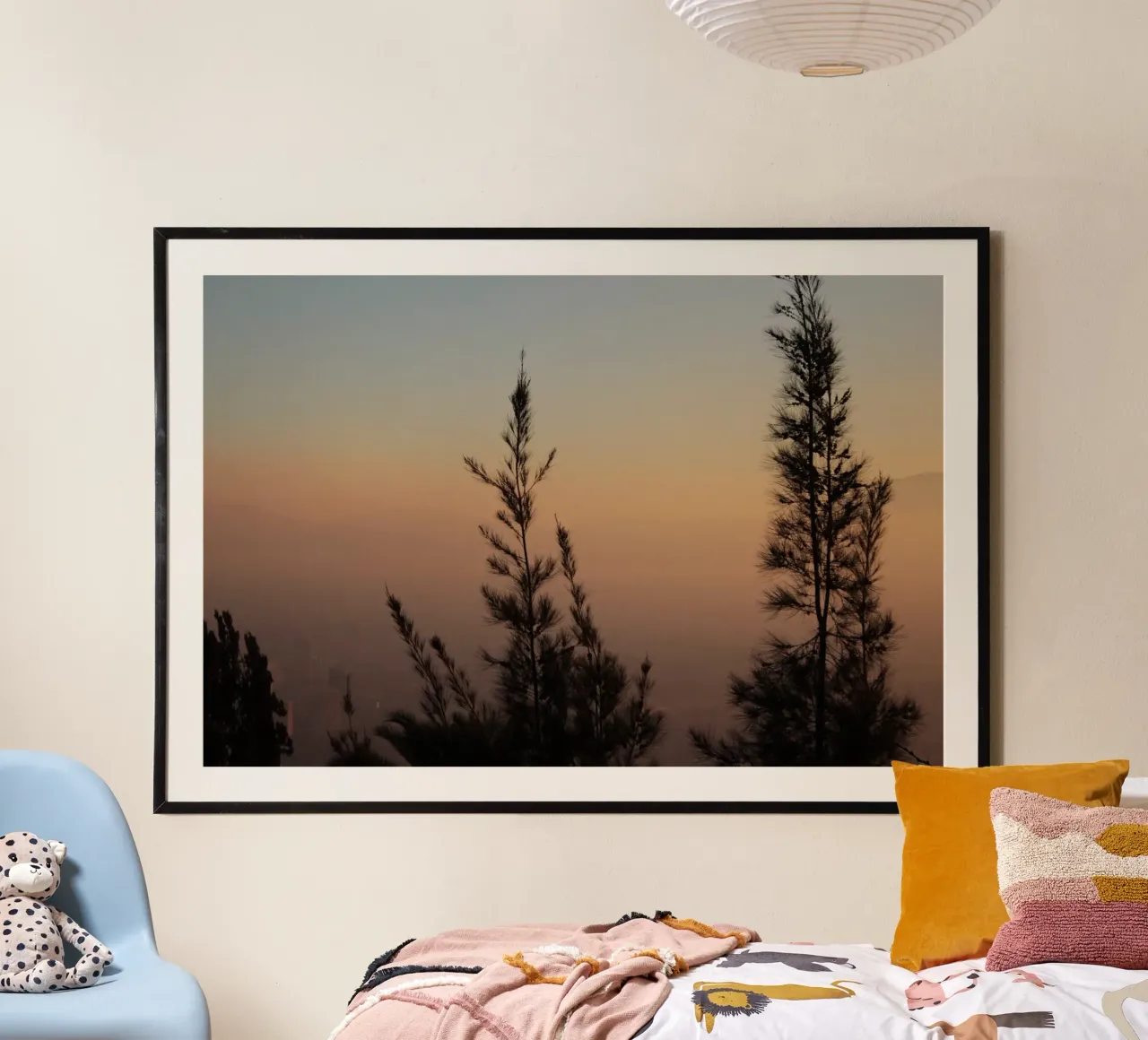 Tramonto e sagome di alberi poster da LinaTravels