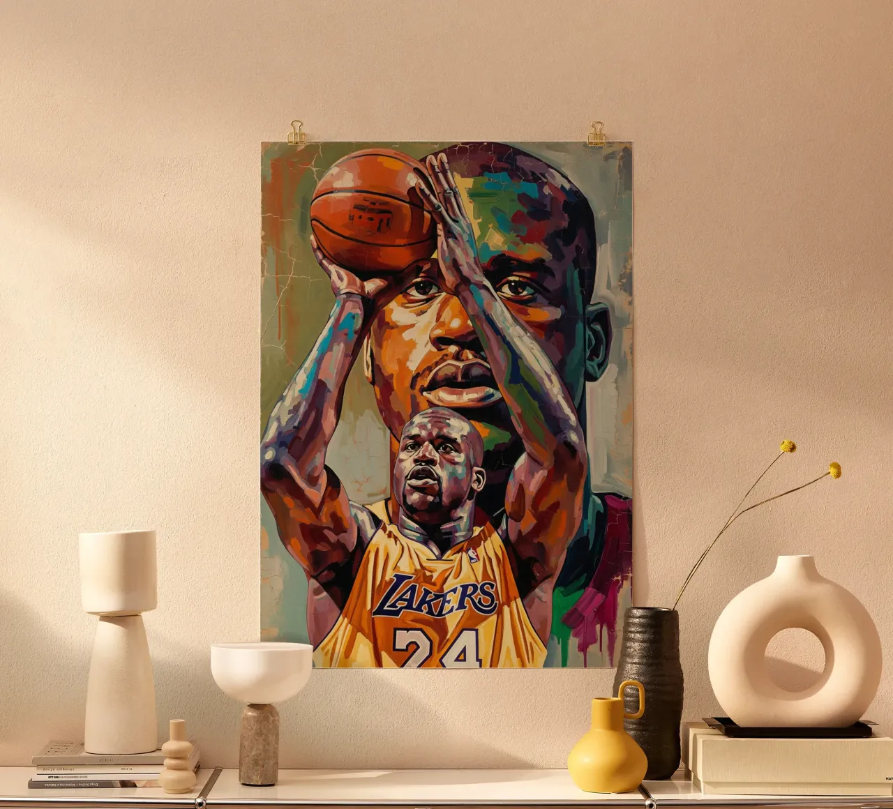 Arte astratta di Shaquille O'Neal poster da Lembayung art